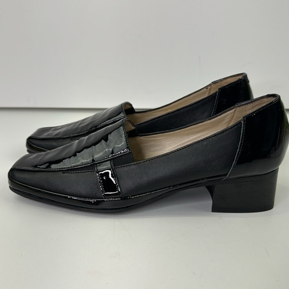 Amalfi Classic Black Patent Leather Women's heeled Loafer Shoe - Picture 4 of 11